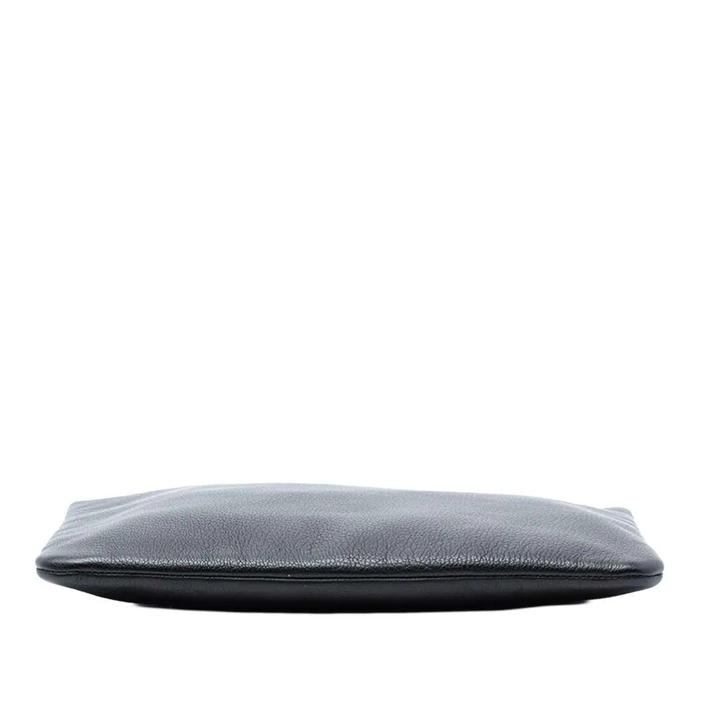 Chanel Medium Goatskin Lucky Clover O Case Clutch Black Leather Very good - Inside View