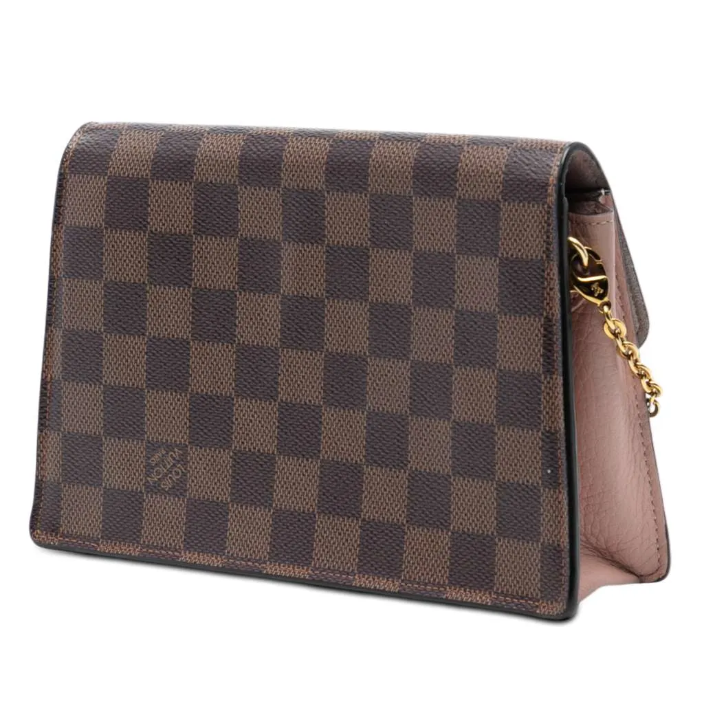 Louis Vuitton Damier Ebene Croisette Chain Wallet Brown Very good - Back View