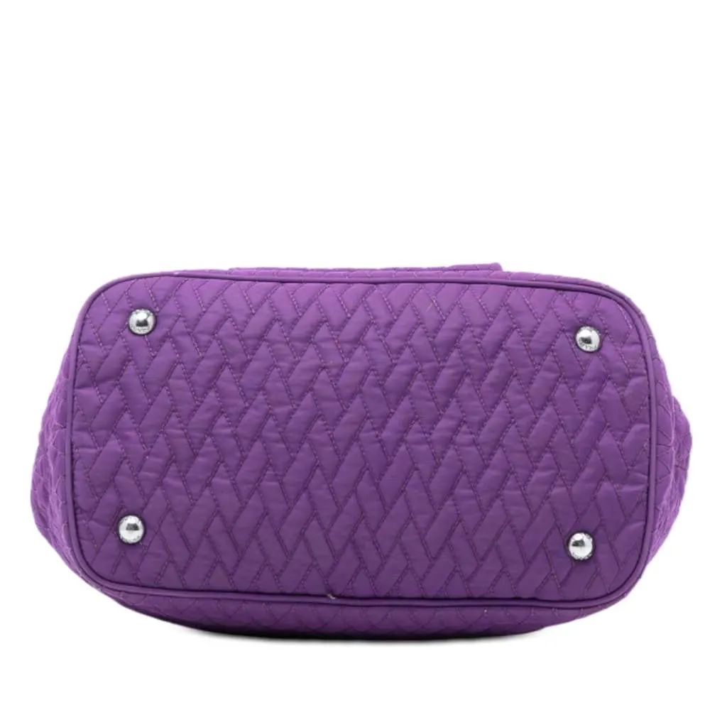 Prada Impuntu Tessuto Chain Tote Purple Polyamide Very good - Inside View