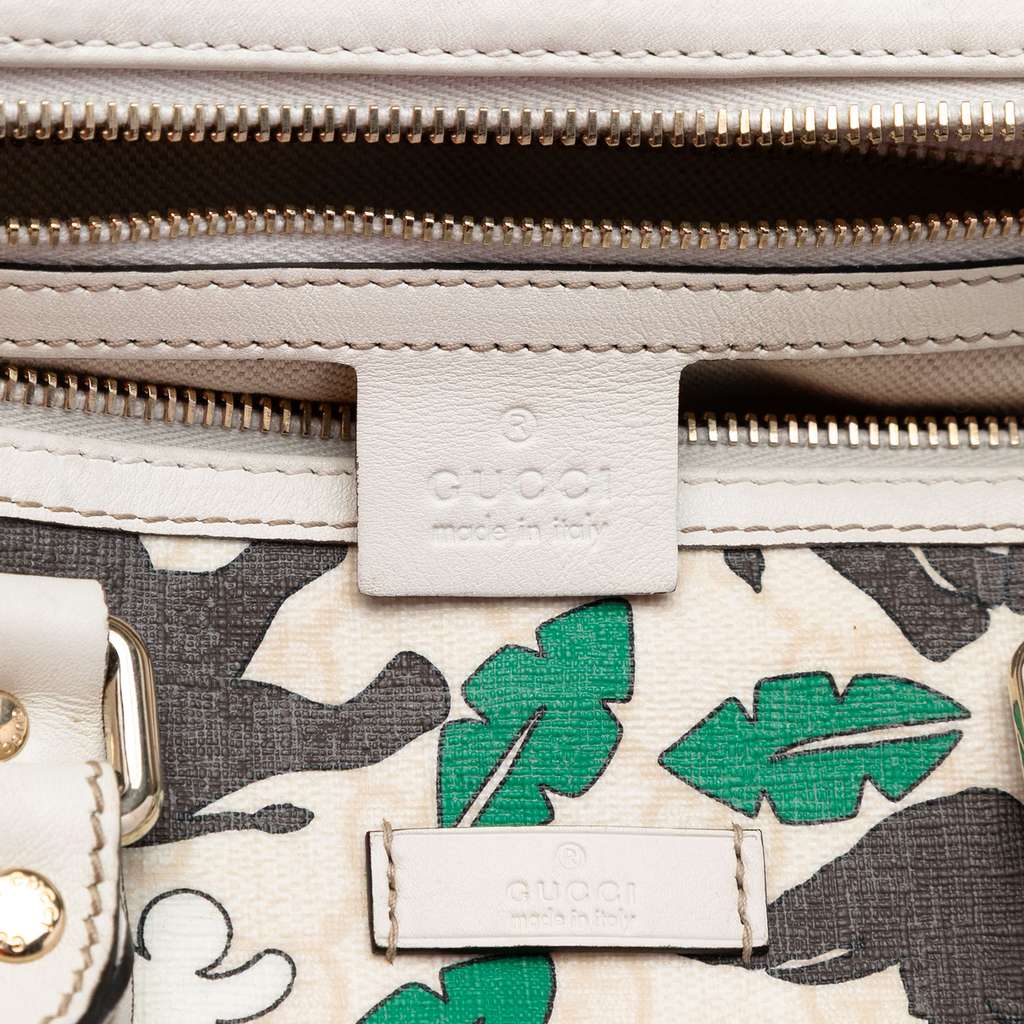 Gucci Limited Edition Medium GG Supreme Snowman In Africa Joy Boston Bag - 5