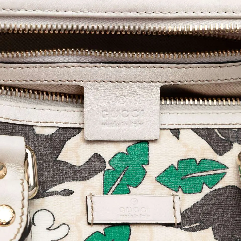 Gucci Limited Edition Medium GG Supreme Snowman In Africa Joy Boston Bag Brown Canvas Good - Box View