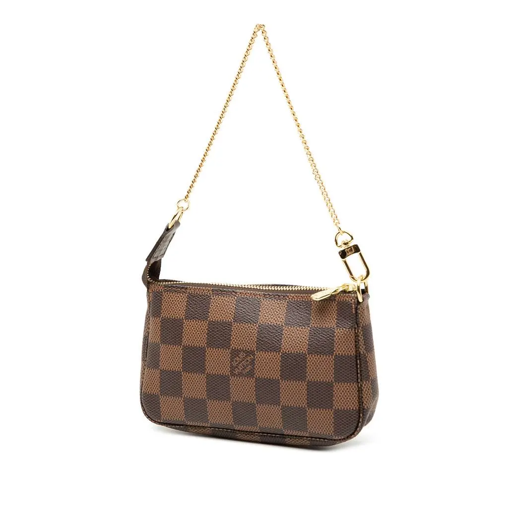 Louis Vuitton Damier Ebene Mini Pochette Accessoires Brown Very good - Back View