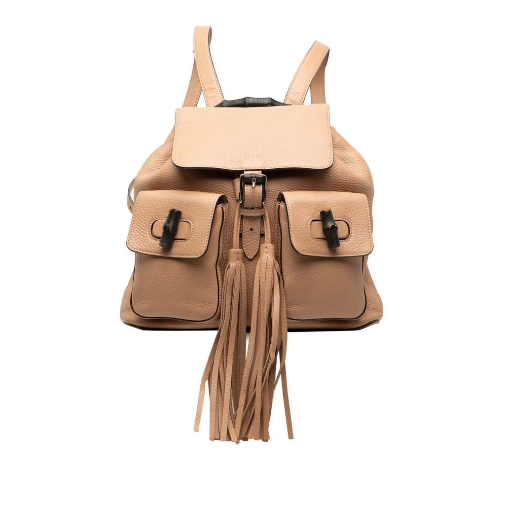 Gucci Leather Bamboo Tassel Backpack