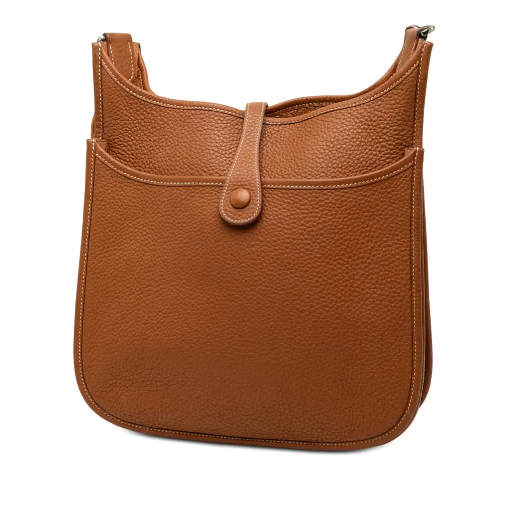 Hermès Clemence Evelyne II 29 Brown Leather Very good - Back View