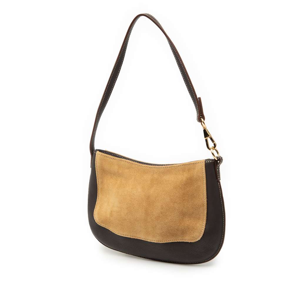 Loewe Anagram Suede and Calfskin Shoulder Bag - 2
