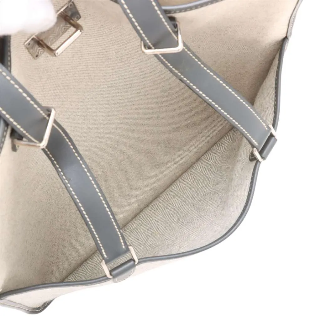 Hermès Toile H Cabas Sac Jumping Brown Canvas Good - Model View