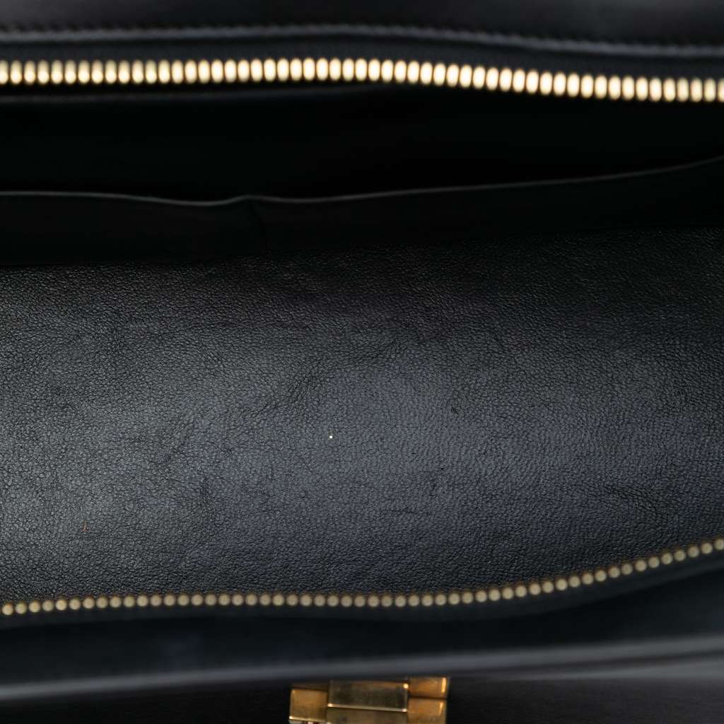 Celine Small Tricolor Calfskin and Suede Trapeze Satchel - 4