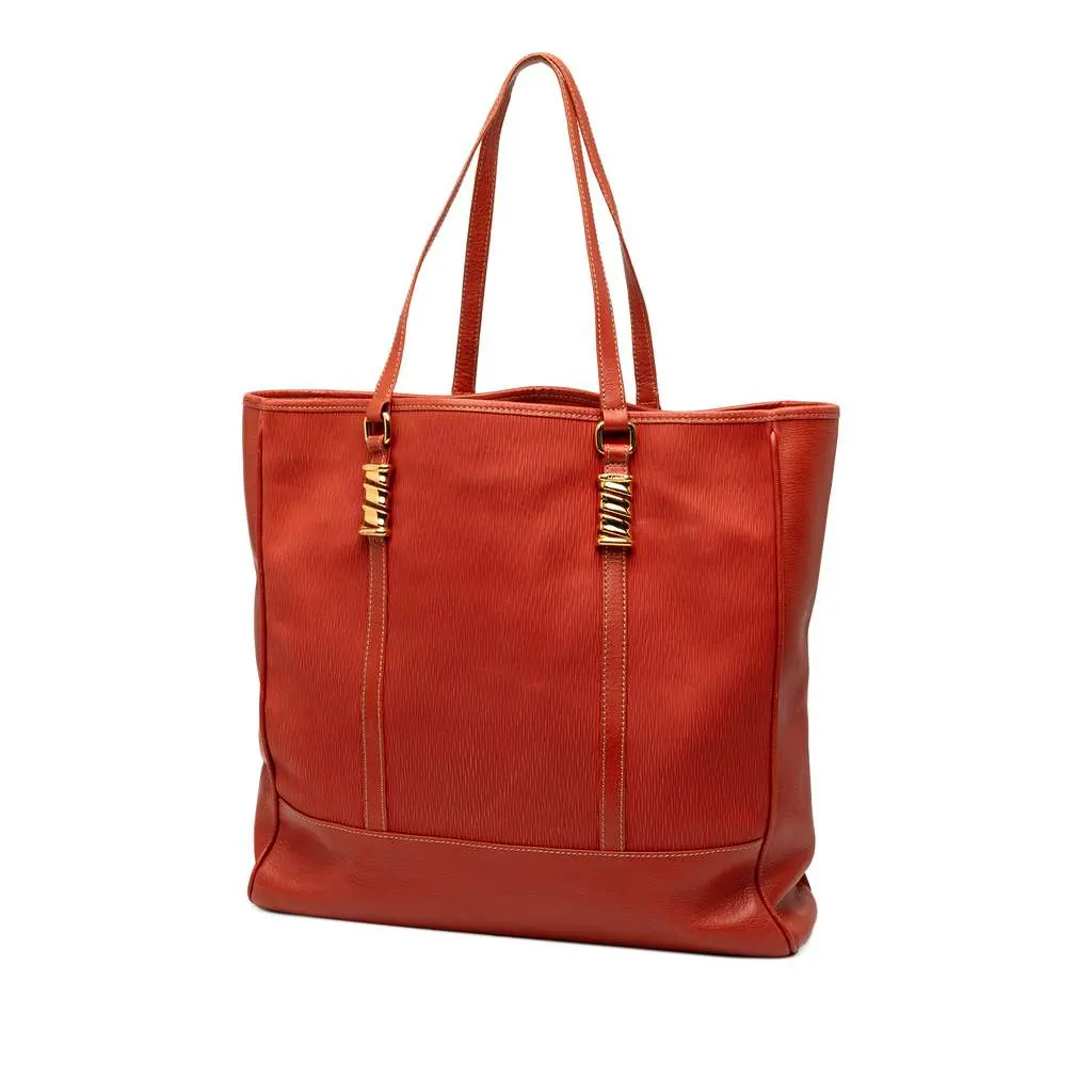 Loewe Leather Velazquez Twist Tote Orange Leather Good - Back View