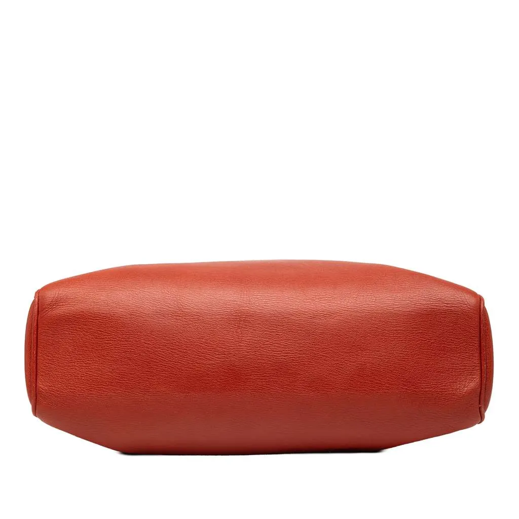 Loewe Leather Velazquez Twist Tote Orange Leather Good - Inside View