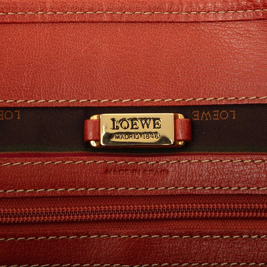Loewe Leather Velazquez Twist Tote Orange Leather Good - Box View
