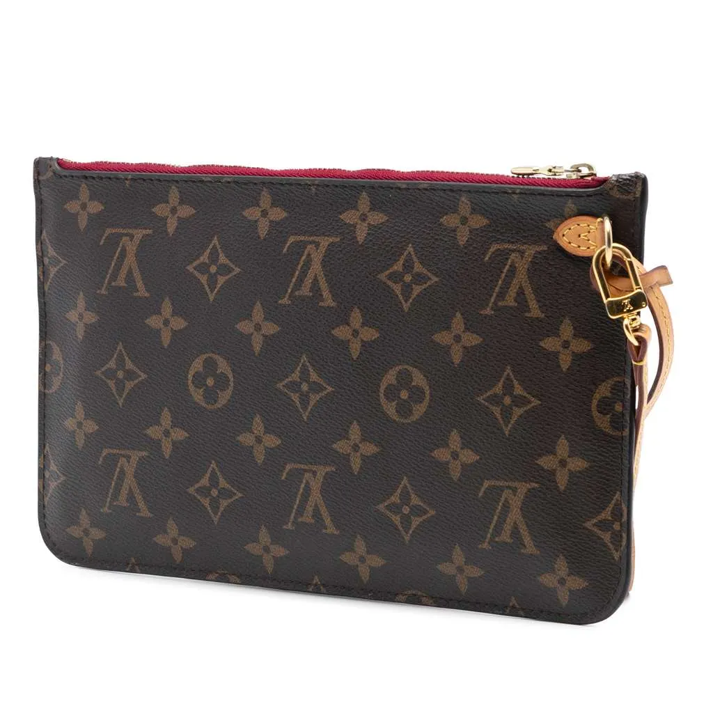 Louis Vuitton Monogram Neverfull MM Pouch Brown Good - Back View