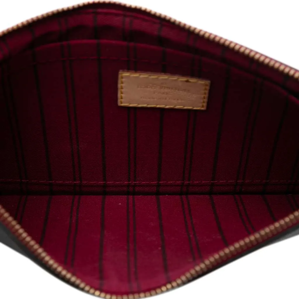 Louis Vuitton Monogram Neverfull MM Pouch Brown Good - Model View