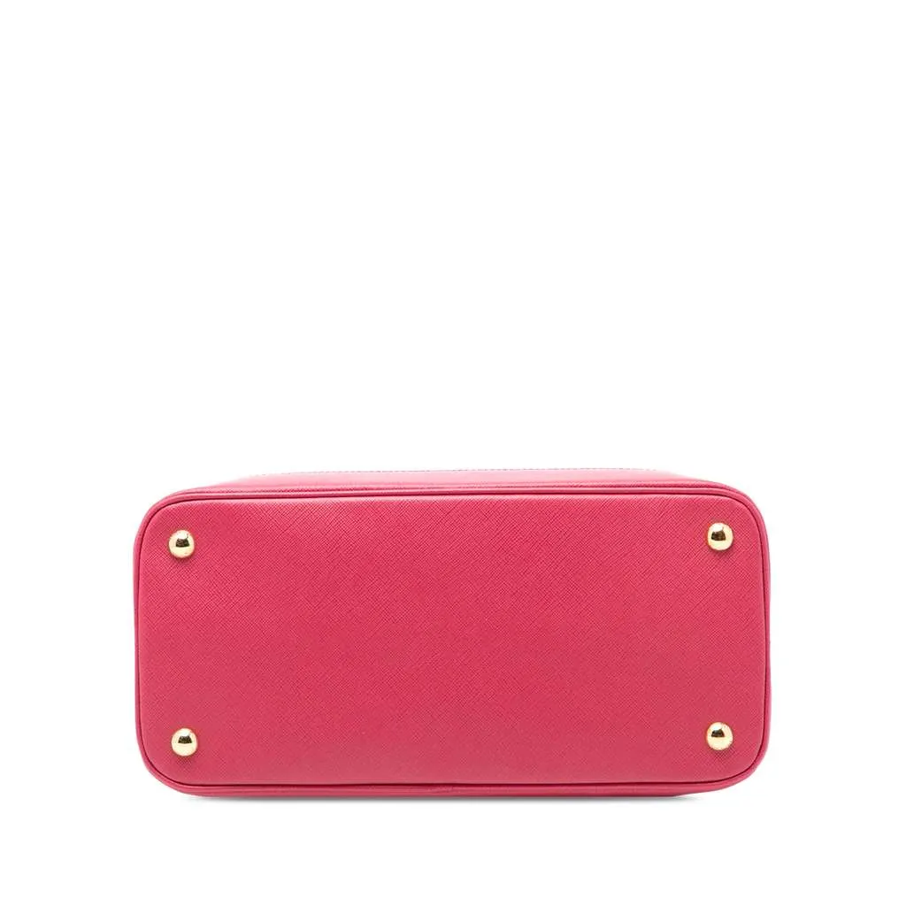 Prada Medium Saffiano Lux Open Promenade Satchel Pink Leather Good - Inside View