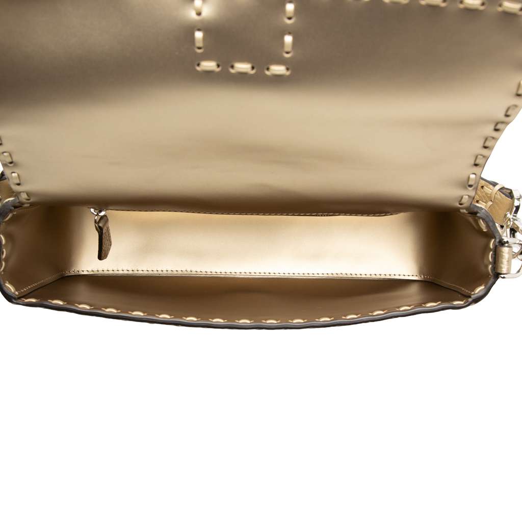 Fendi Medium Leather Selleria Baguette Satchel - 4