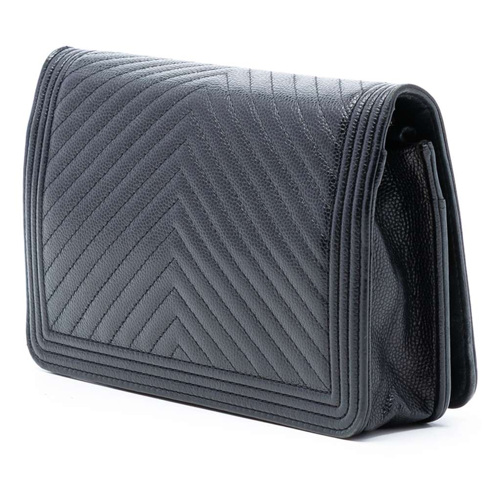 Chanel Chevron Caviar Boy Wallet On Chain - 2