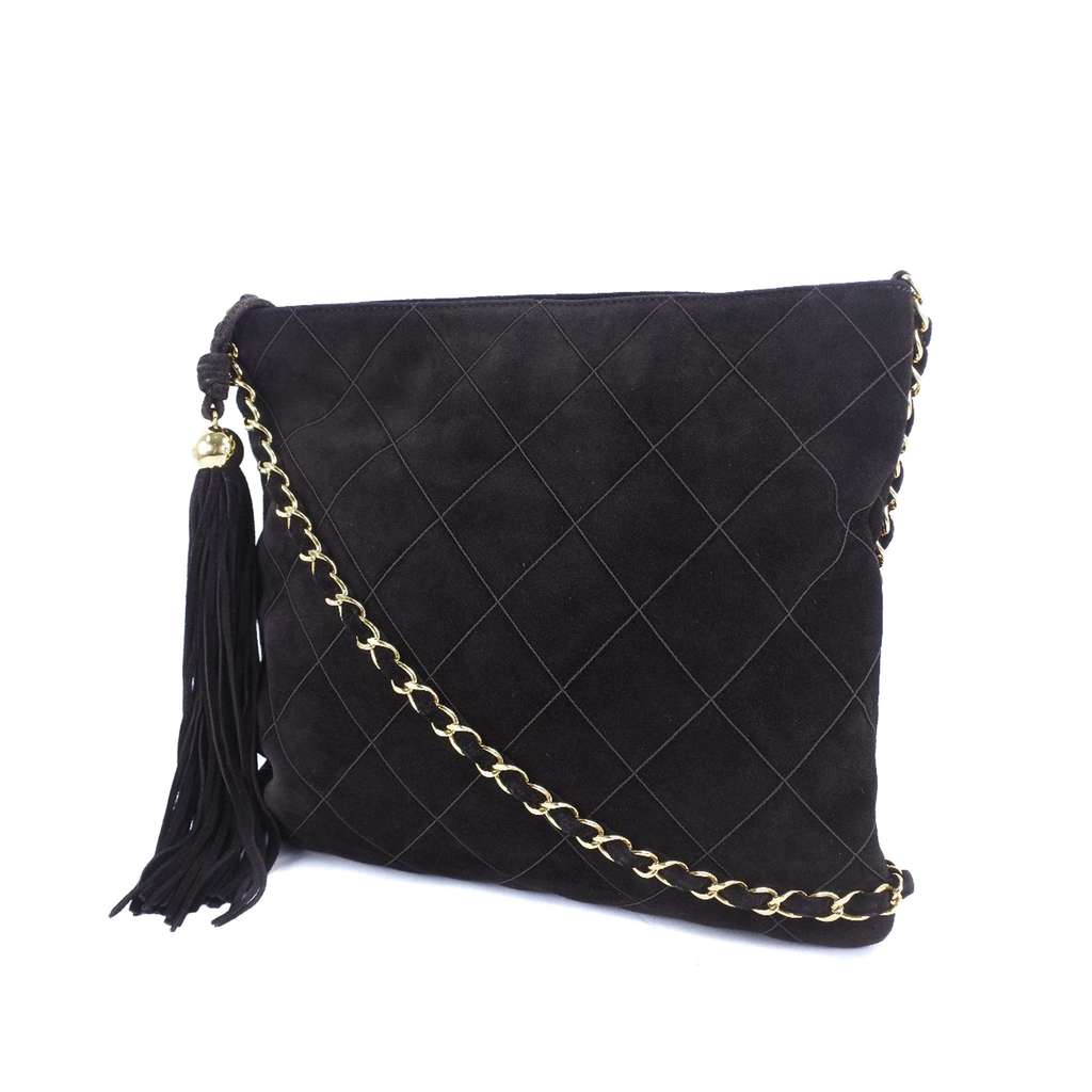 Chanel Quilted Suede Tassel Crossbody - 2