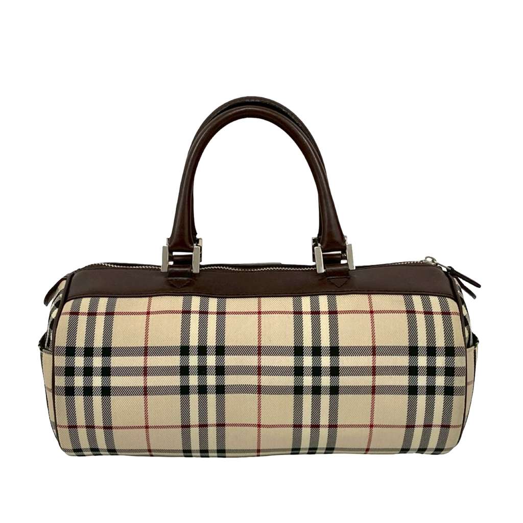 Burberry House Check Canvas Barrel Handbag - 2