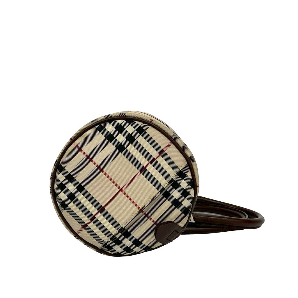 Burberry House Check Canvas Barrel Handbag - 4
