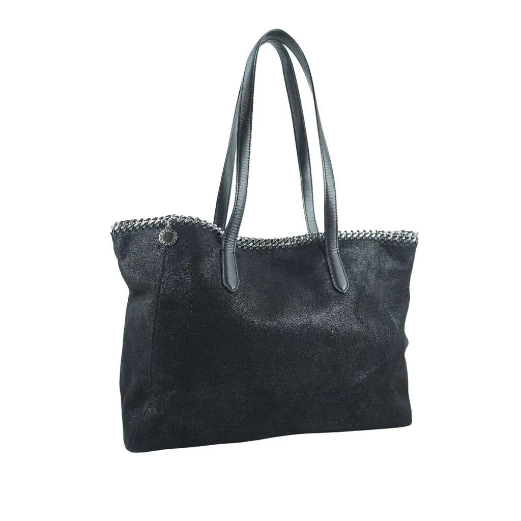 Stella Mccartney Shaggy Deer Falabella East West Shopper Tote Black Polyester Very good - Front View