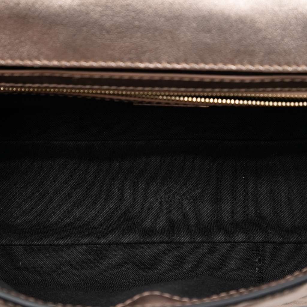 Fendi Zucca Embossed Leather Baguette Satchel - 4