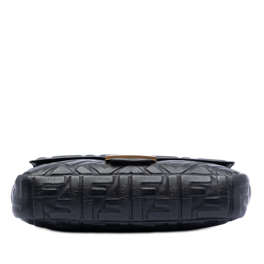 Fendi Zucca Embossed Leather Baguette Satchel - 3