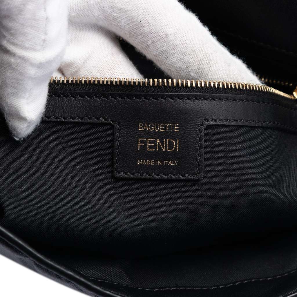Fendi Zucca Embossed Leather Baguette Satchel - 5