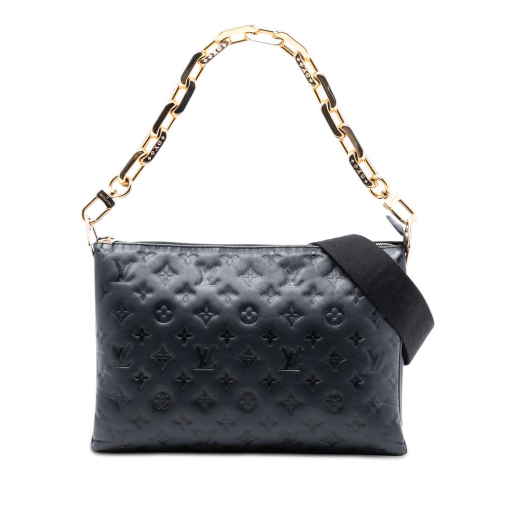 Louis Vuitton Monogram Embossed Puffy Lambskin Coussin MM