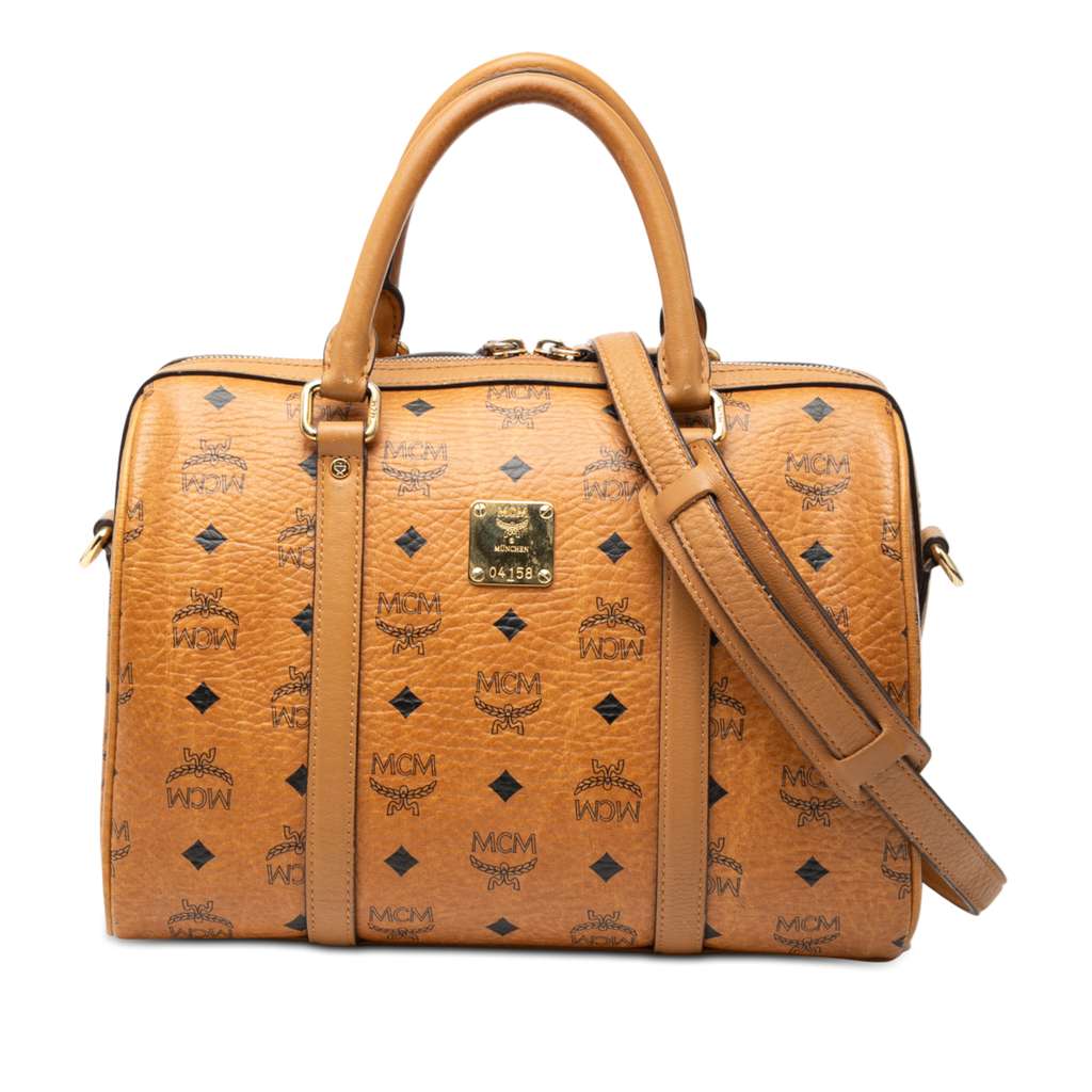 Mcm Visetos Coated Canvas Satchel