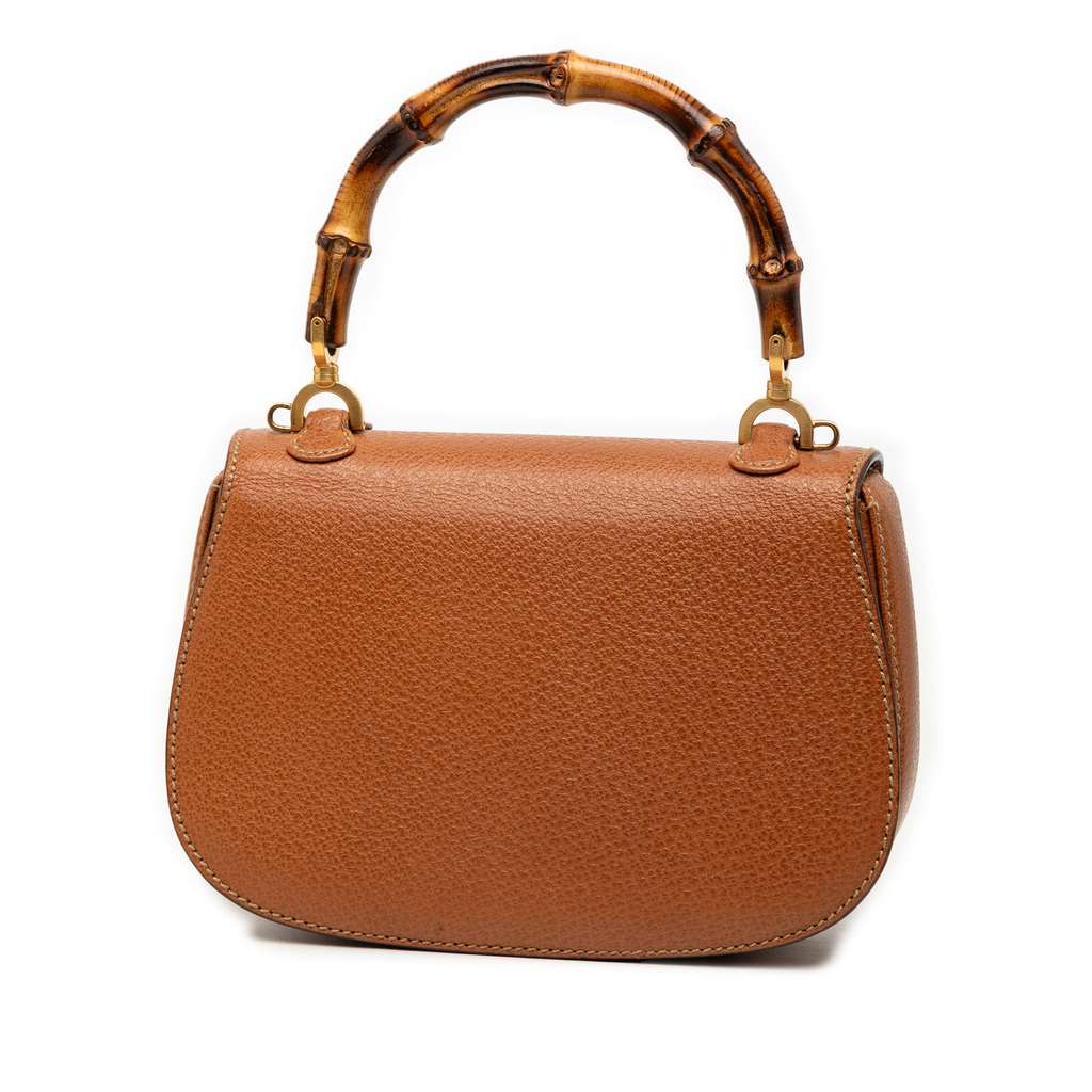 Gucci Small Calfskin Bamboo Top Handle Bag - 2