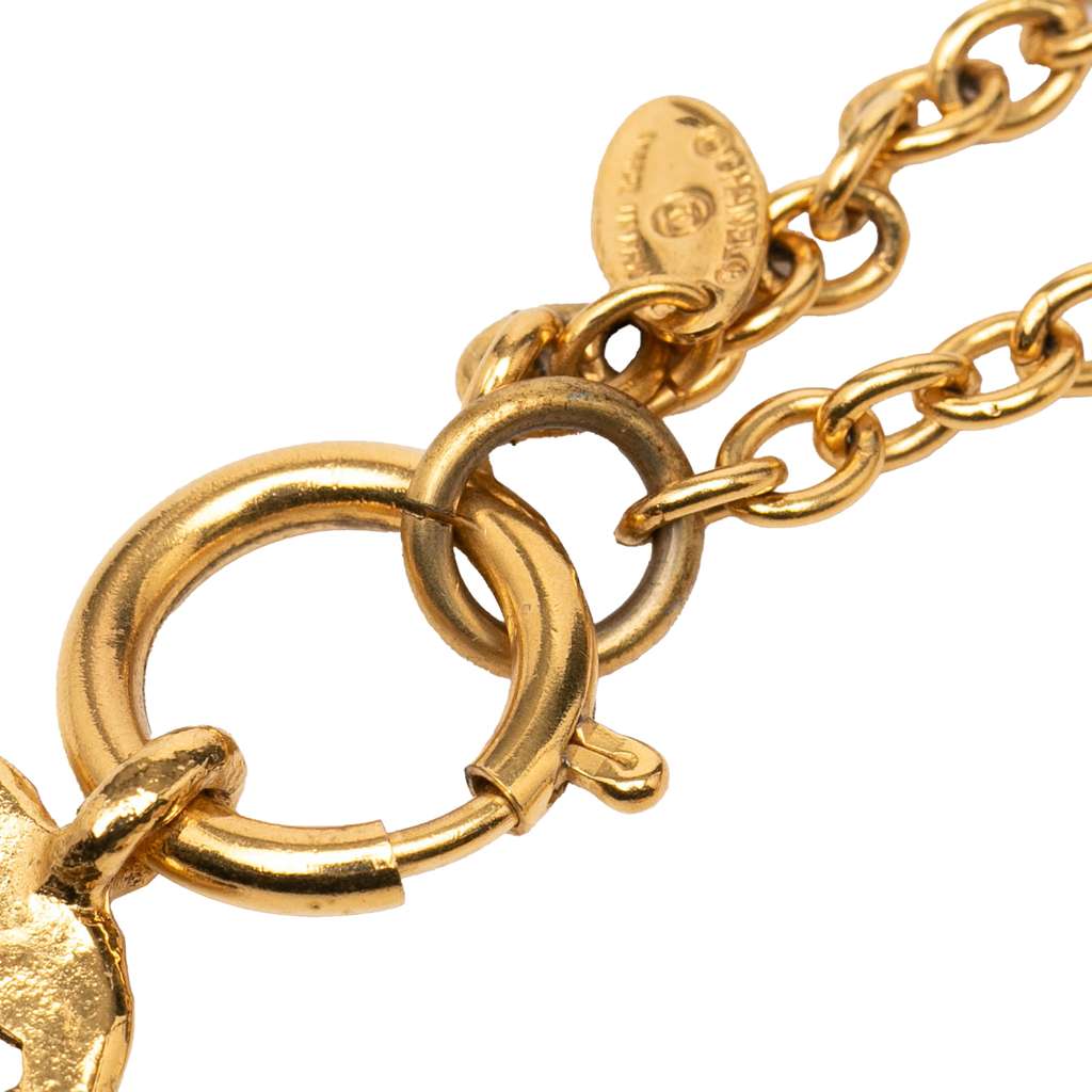 Chanel Gold Plated Cut Out Logo Pendant Necklace - 3