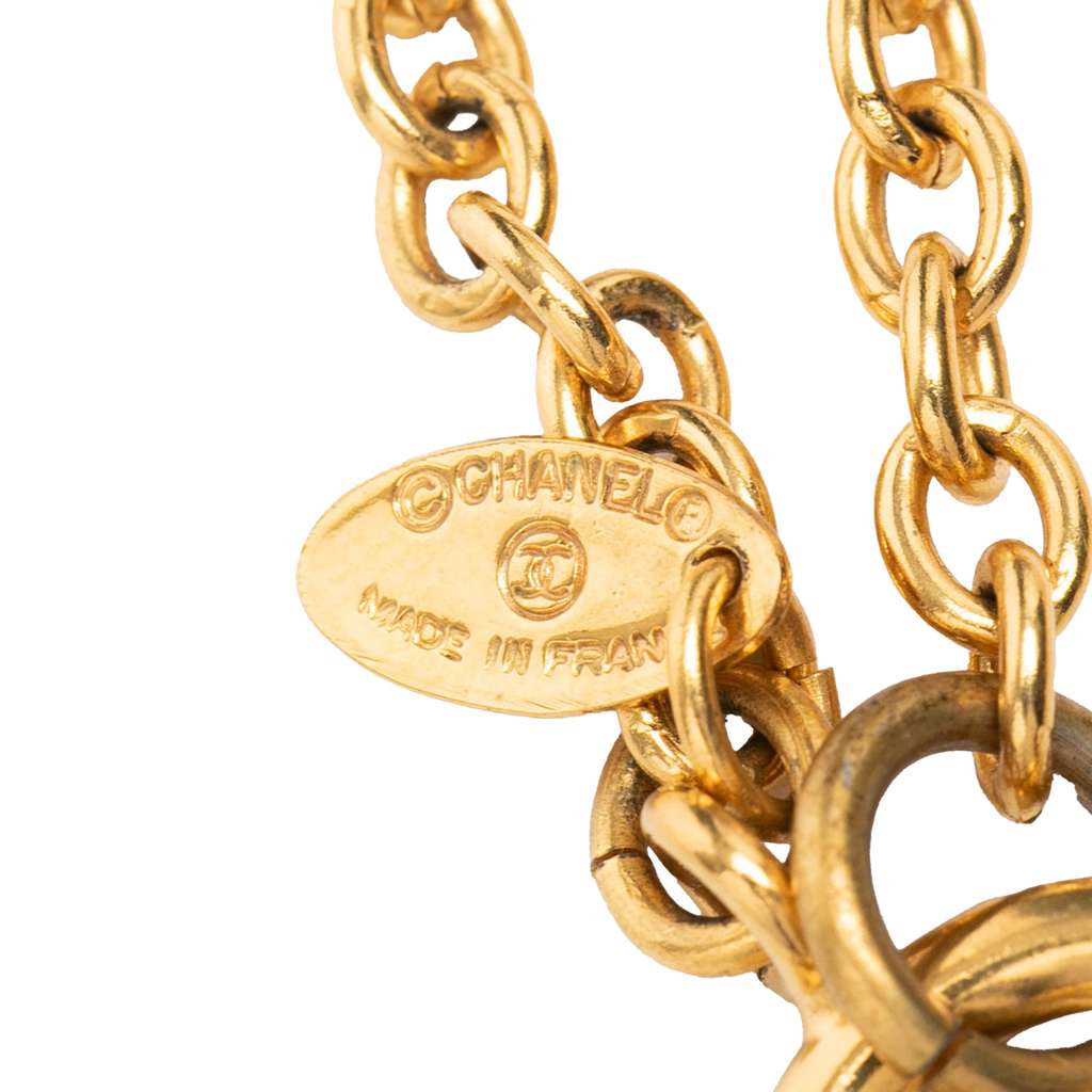 Chanel Gold Plated Cut Out Logo Pendant Necklace - 4