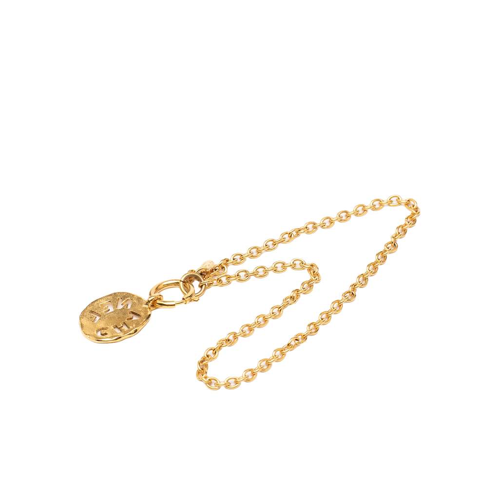 Chanel Gold Plated Cut Out Logo Pendant Necklace - 5