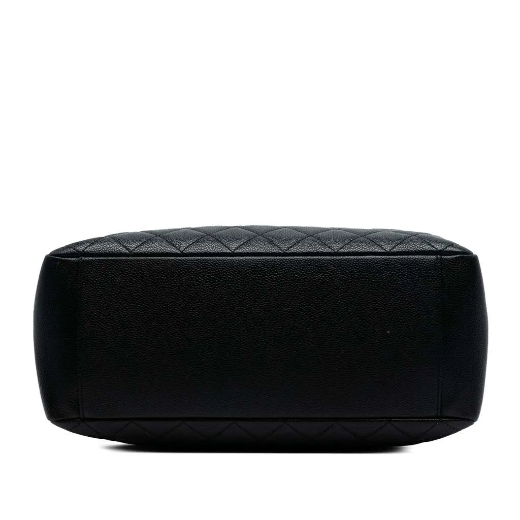 Chanel Caviar Grand Shopping Tote Black Leather Good - Inside View
