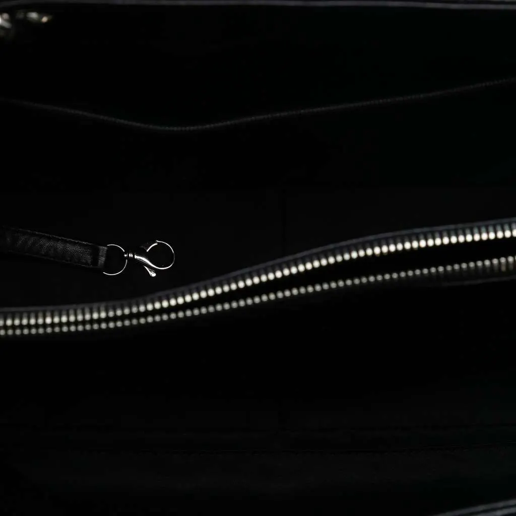 Chanel Caviar Grand Shopping Tote Black Leather Good - Model View