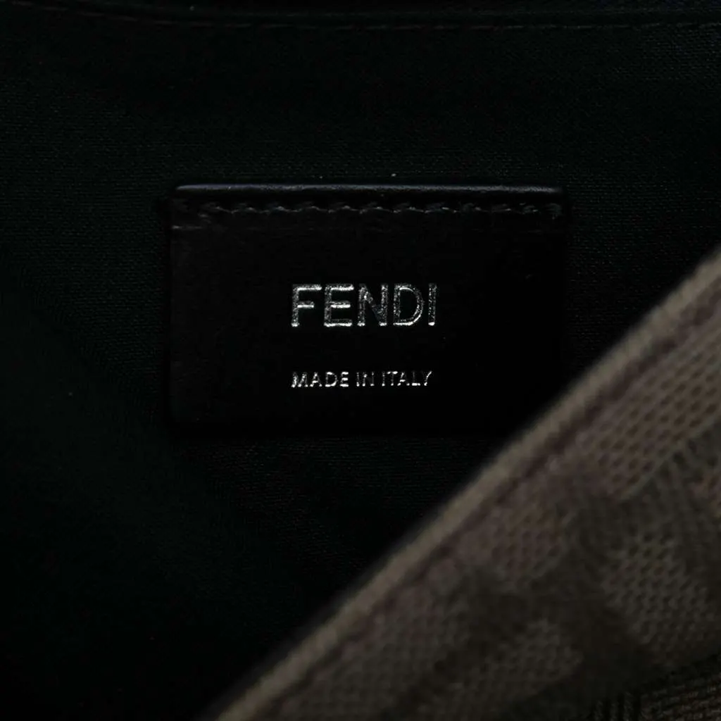 Fendi Large Zucca Canvas and Leather Convertible Belt Baguette Brown Canvas Very good - Box View