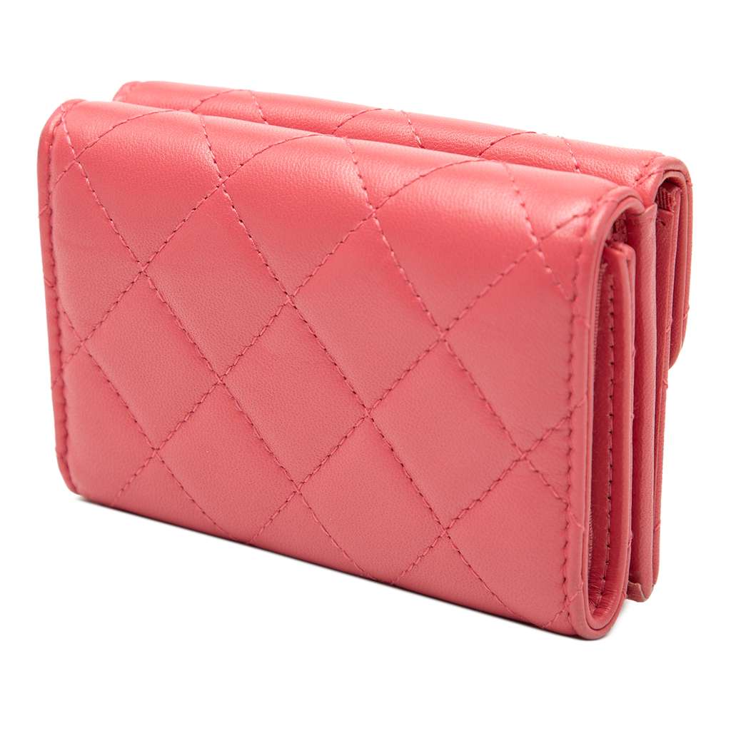 Chanel CC Quilted Lambskin Compact Flap Wallet - 2