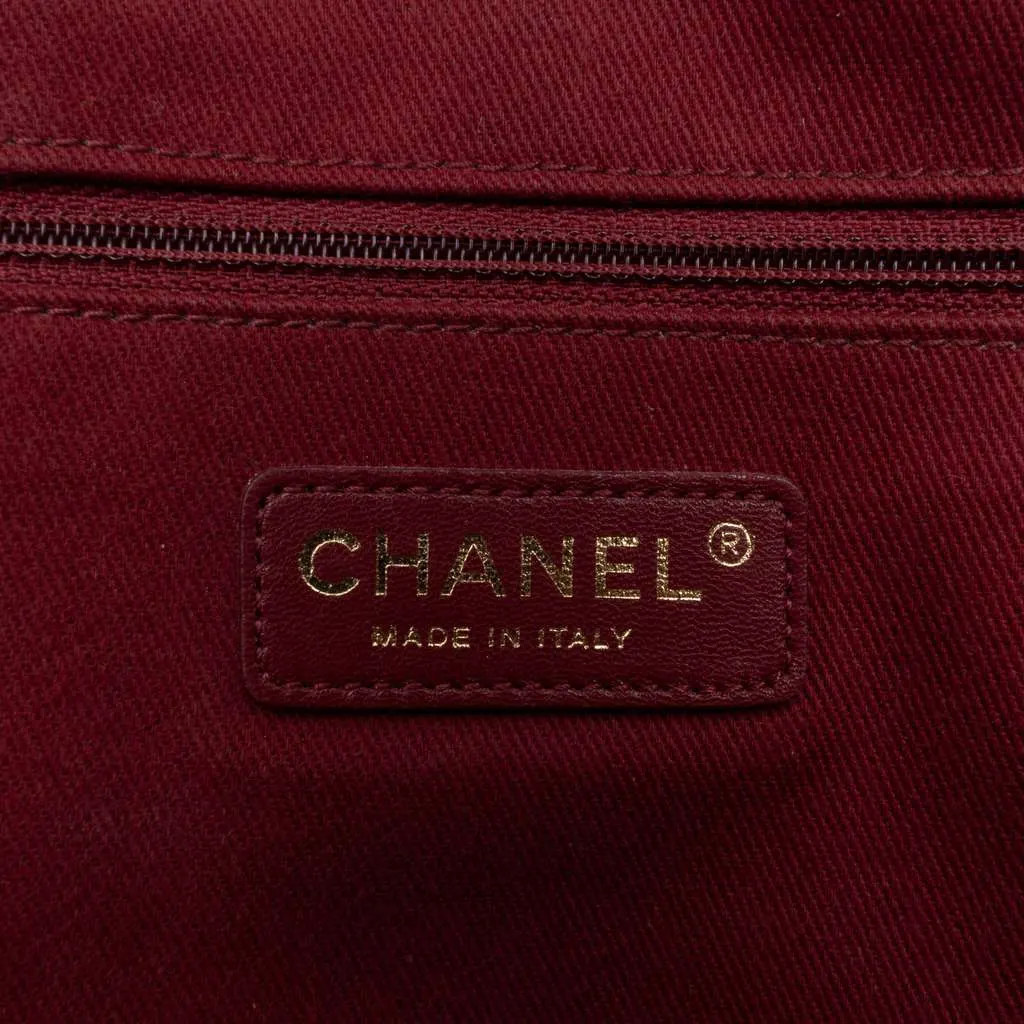 Chanel Large Quilted Glazed Caviar Shiva Flap Red Leather Fair - Box View