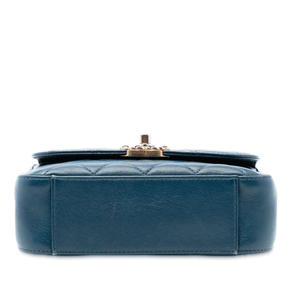 Chanel Small Quilted Calfskin Chain Infinity Top Handle Flap - 3