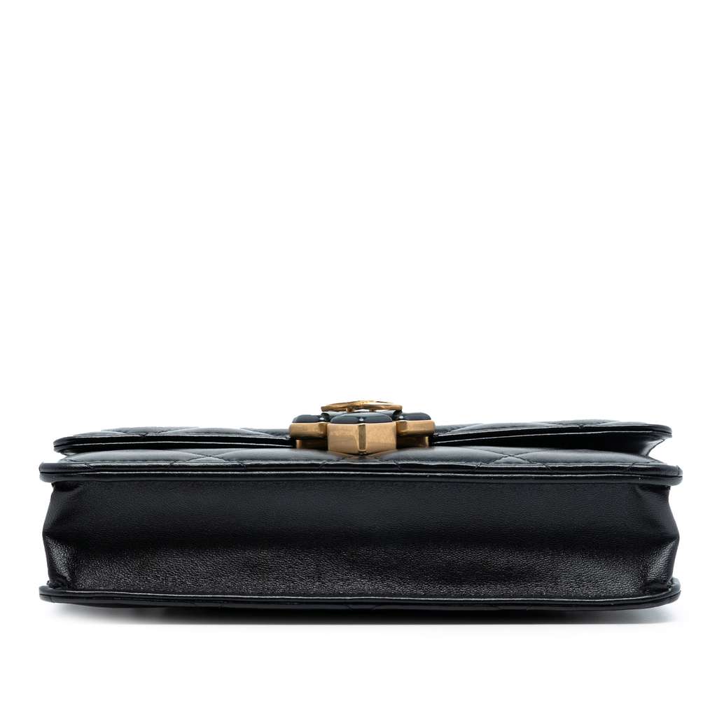 Chanel CC Quilted Lambskin Diamond Lock Wallet on Chain - 3