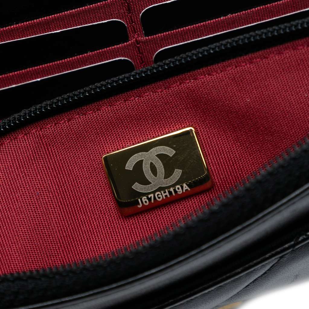 Chanel CC Quilted Lambskin Diamond Lock Wallet on Chain - 5