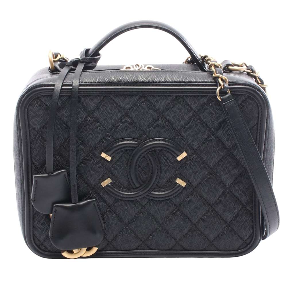 Chanel Large Caviar CC Filigree Vanity Case