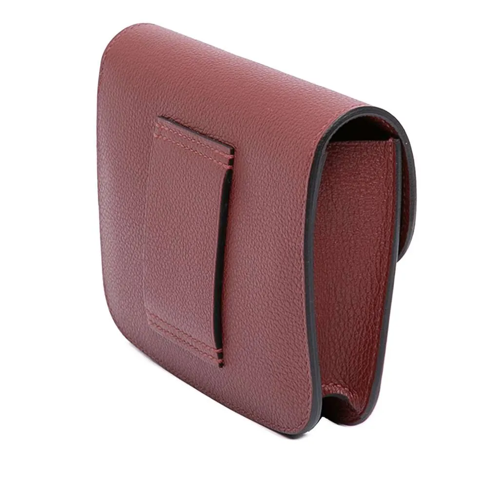 Hermès Clemence Constance Slim Wallet Red Leather Never worn - Back View