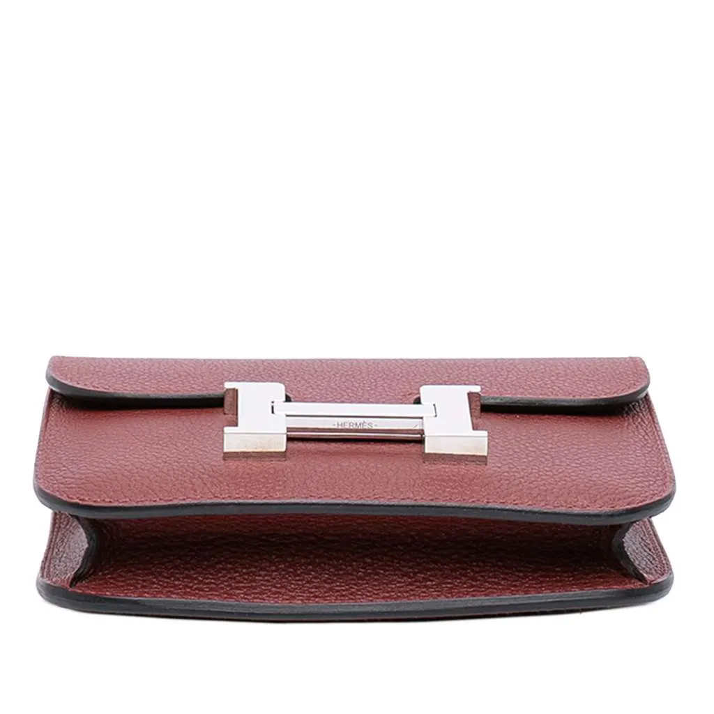Hermès Clemence Constance Slim Wallet Red Leather Never worn - Inside View