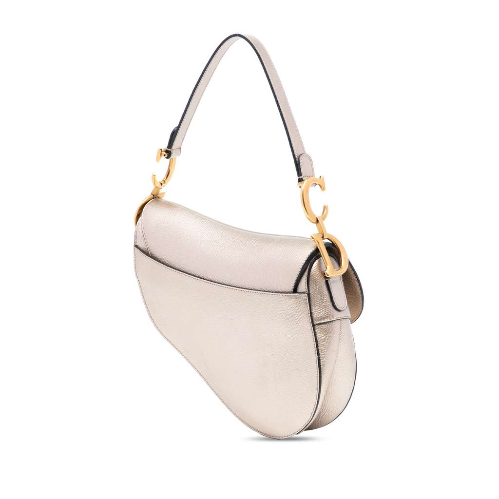 Dior Metallic Grained Calfskin Saddle Bag - 2