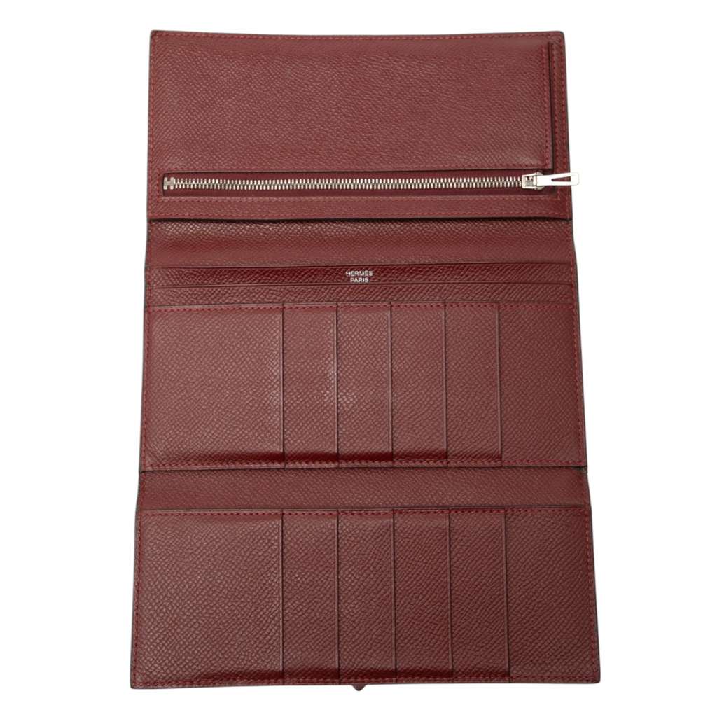 Hermès Bicolor Epsom Bearn Soufflet Bifold Long Wallet - 5