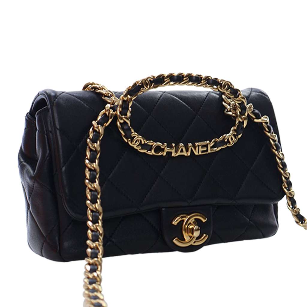 Chanel Small Quilted Lambskin Round Top Handle Flap - 3