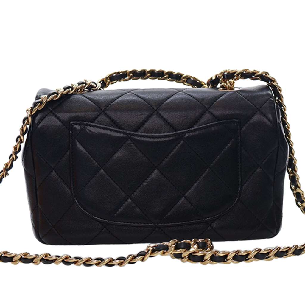 Chanel Small Quilted Lambskin Round Top Handle Flap - 4