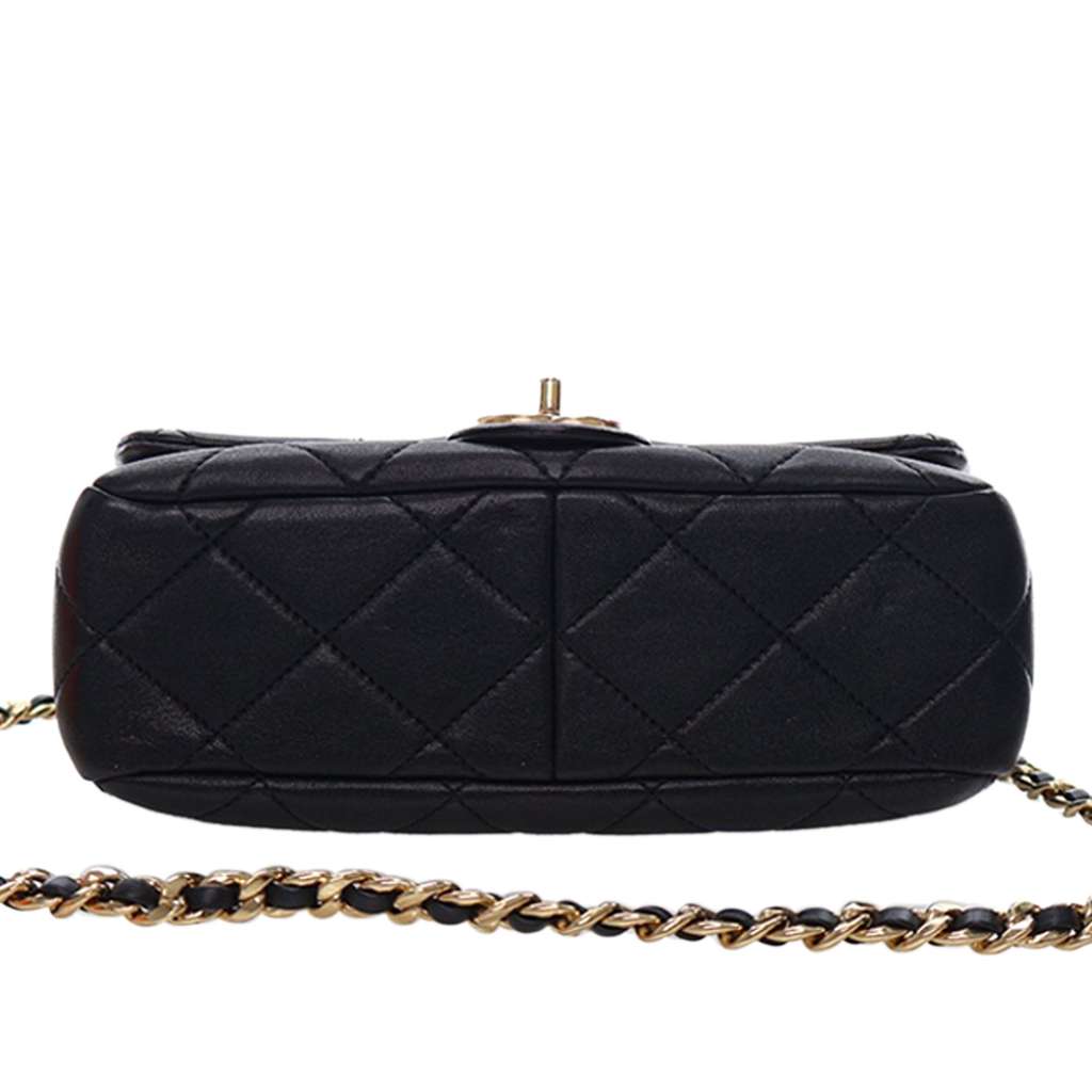 Chanel Small Quilted Lambskin Round Top Handle Flap - 5