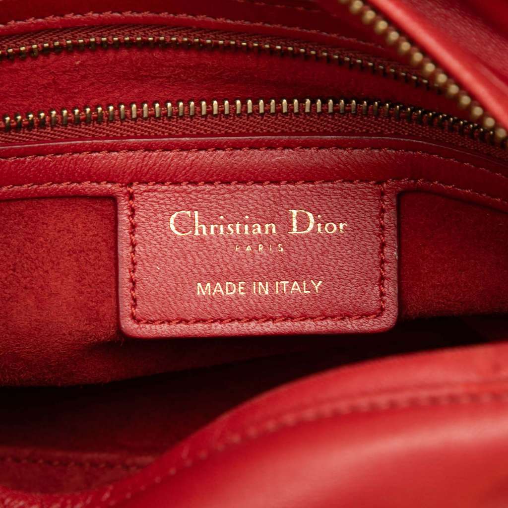 Dior Medium Lambskin Cannage Studded Supple Lady Dior - 5