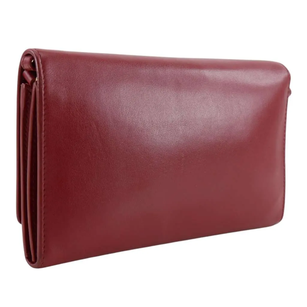 Burberry Leather TB Wallet On Strap Red Leather Very good - Inside View